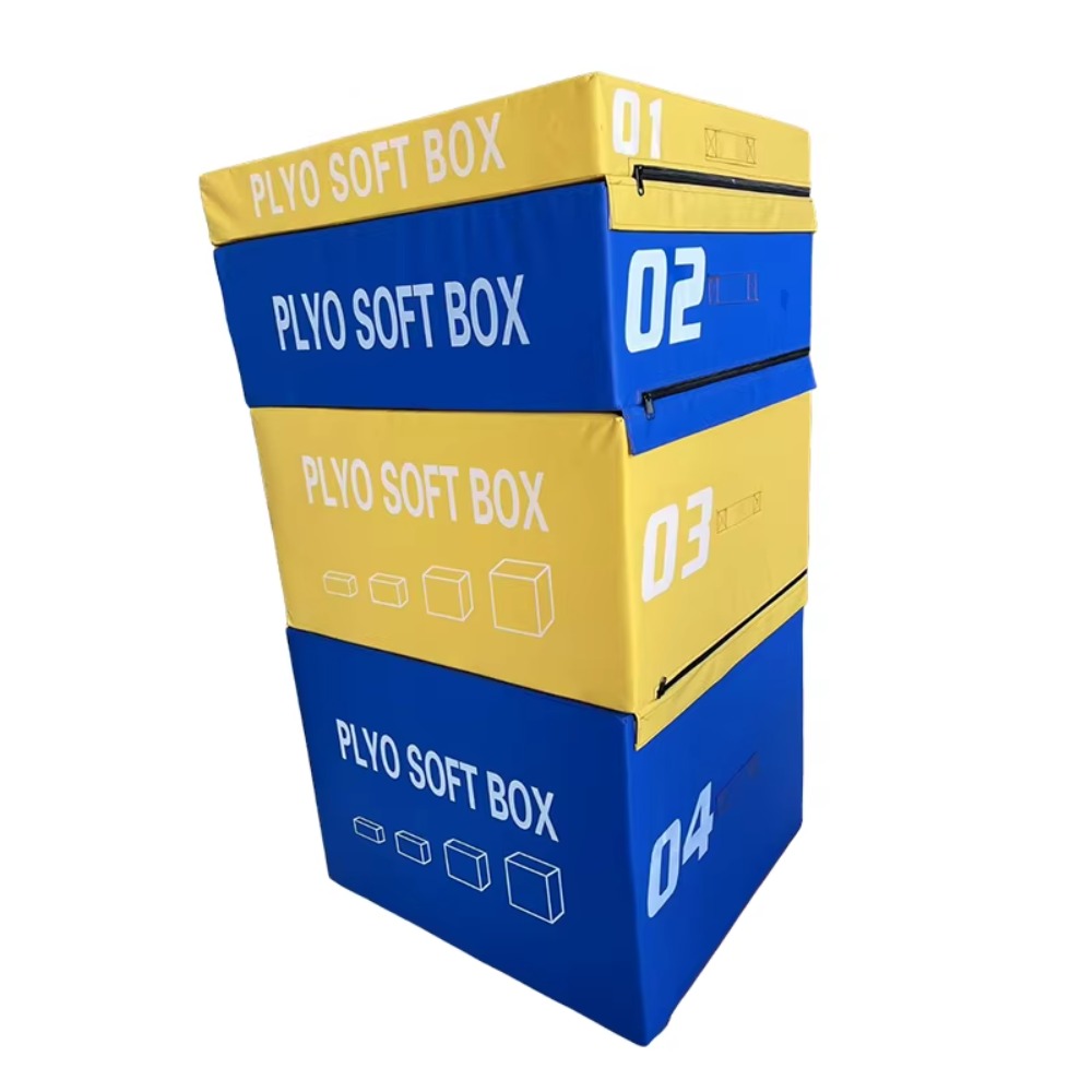 Plyo Box Set - อุปกรณ์ฟิตเนสฝึกความแข็งแรง ปรับแต่งได้ กล่องกระโดดออกกำลังกายแบบนุ่ม พิมพ์โลโก้ได้ กล่องฝึกกระโดดแบบซ้อนได้ ชุดกล่องกระโดดสำหรับกีฬา