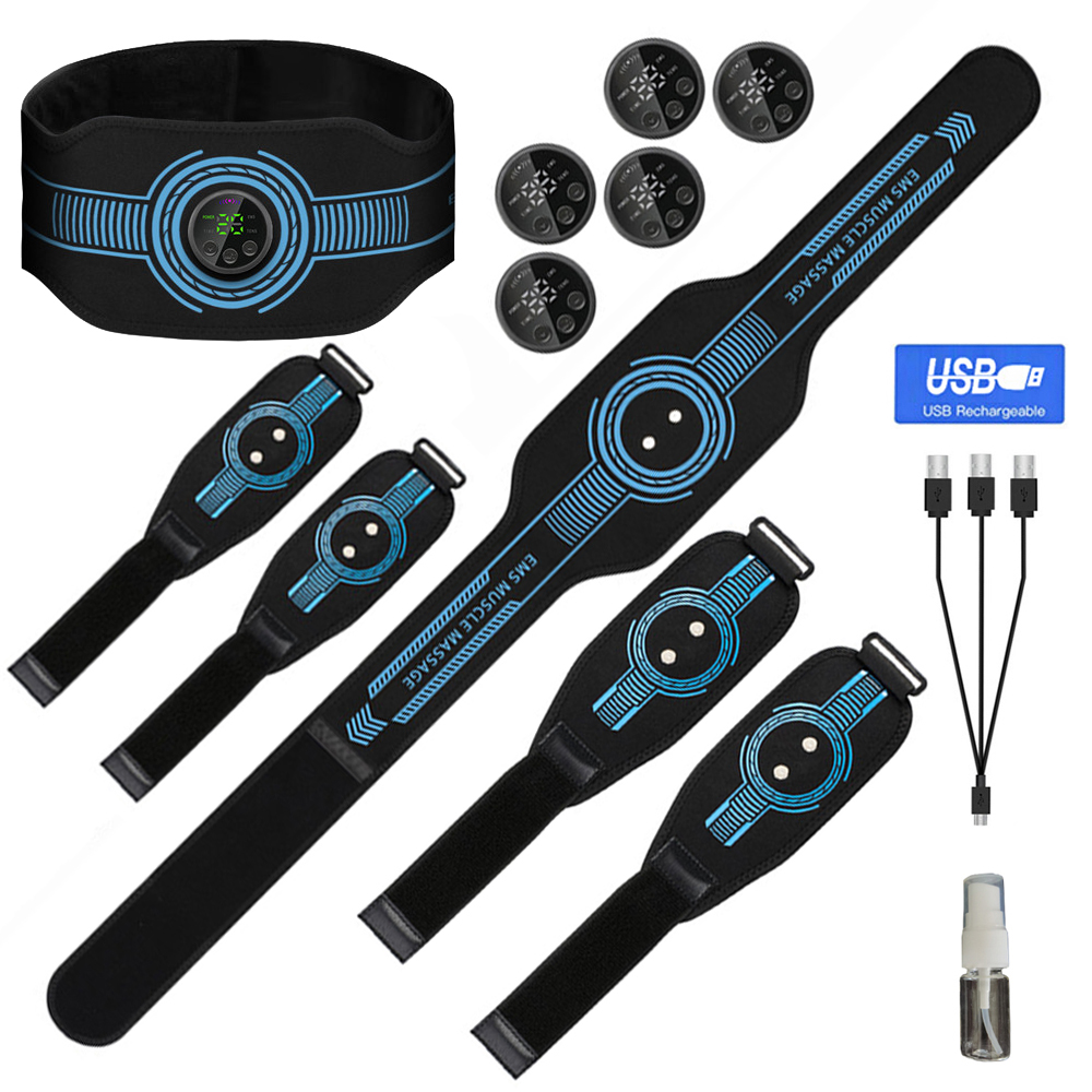 Home Gym Essentials - USB ชาร์จเทรนเนอร์กล้ามเนื้อหน้าท้องท้องท้อง Toning Belt กล้ามเนื้อเอวแขนขาการฝึกอบรม Home