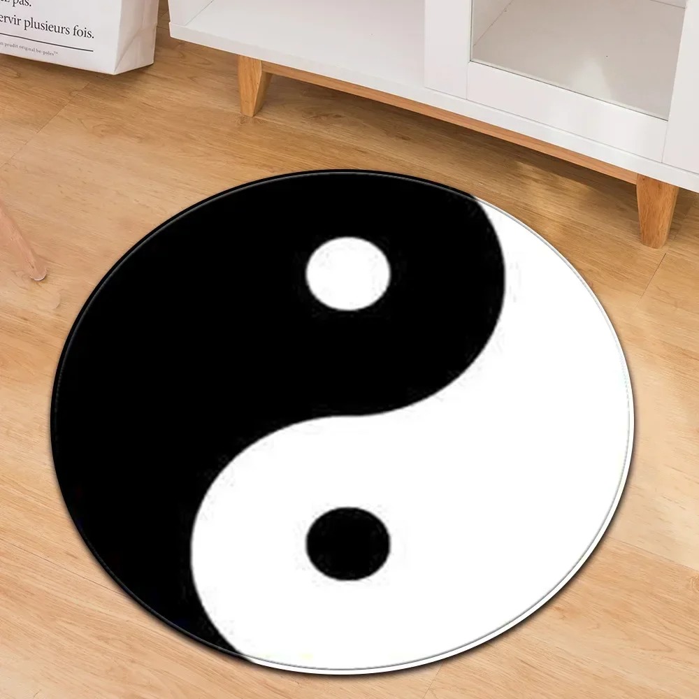 Home Gym Equipment Amazon - Yin Yang Taiji รอบพรมดอกไม้แห่งชีวิต GYM พระพุทธรูปอินเดียรูปปั้นโยคะสมาธิเสื่อลื่นเก้าอี้ตกแต่ง