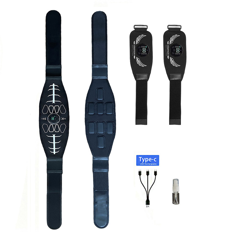 Home Gym Essentials - เข็มขัดกระชับหน้าท้อง เครื่องกระตุ้นกล้ามเนื้ออัจฉริยะ เข็มขัดฟิตเนสสำหรับร่างกาย เครื่องบริหารเอวและแขน อุปกรณ์ออกกำลังกายและนวดสำหรับใช้ในบ้าน