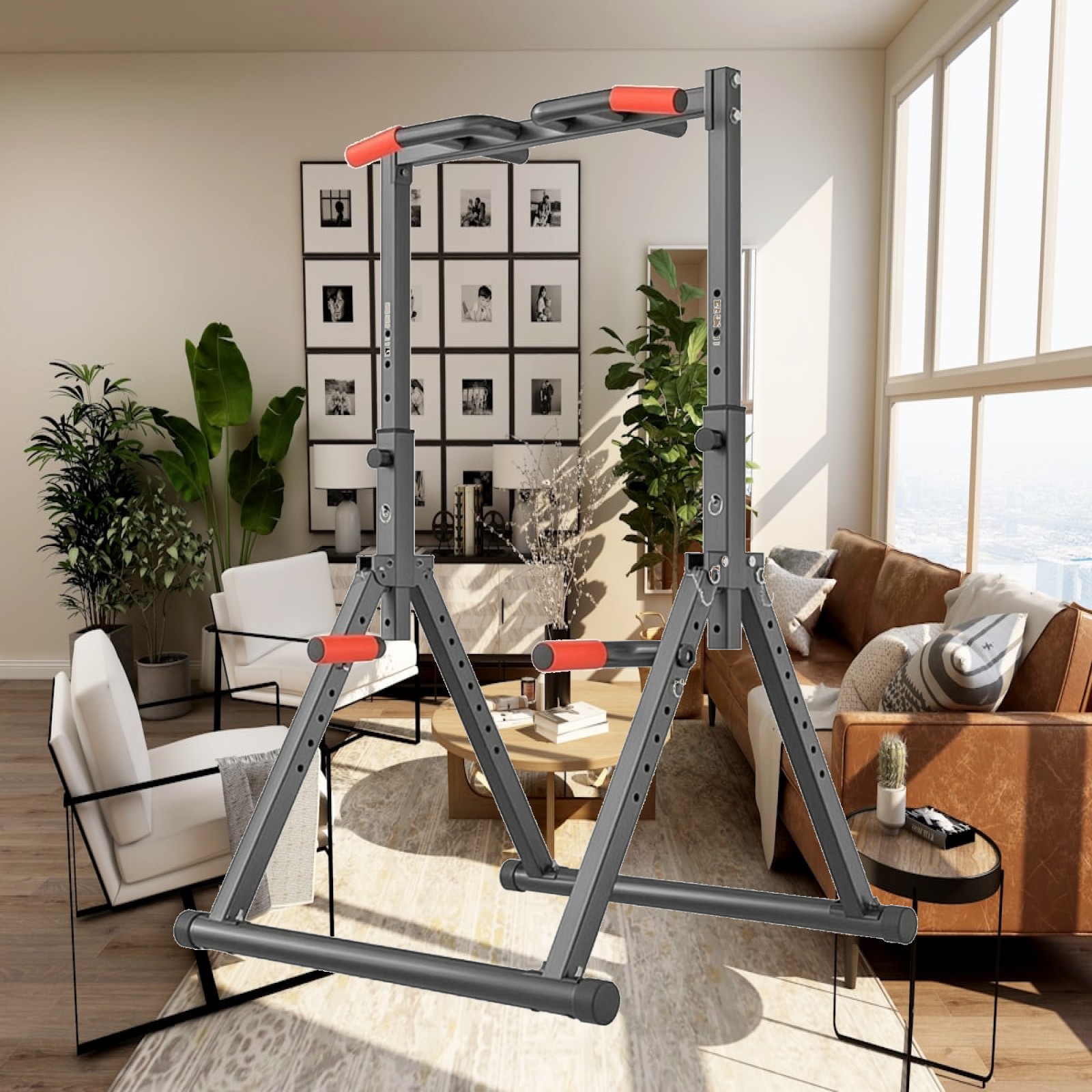 Home Gym Workout Equipment - ราวจับปรับระดับได้สำหรับเด็ก พร้อมที่จับโฟม อุปกรณ์ออกกำลังกายในร่ม แข็งแรง ทนทาน เหมาะสำหรับการออกกำลังกายที่บ้านและเพาะกาย