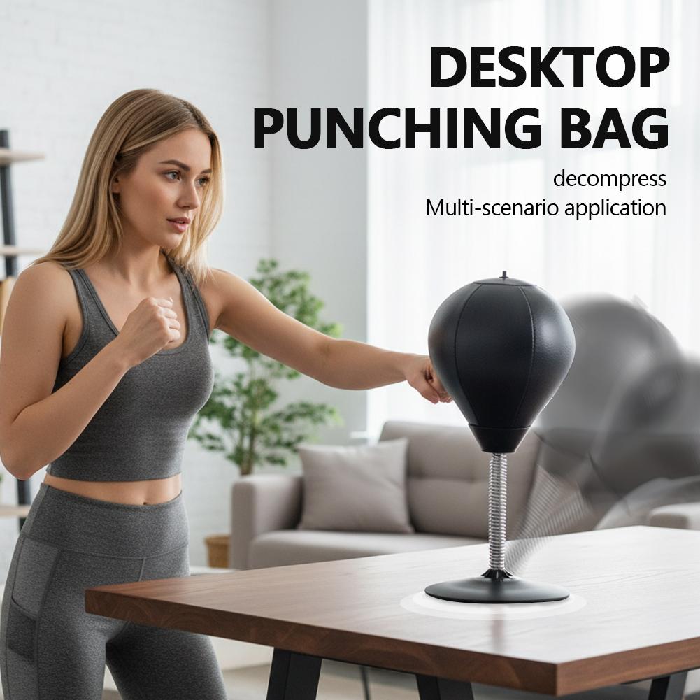 Speed Bag Boxing - กระสอบทรายตั้งโต๊ะ แรงดูดสูง บอลซ้อมมวย บรรเทาความเครียด สำหรับโต๊ะทำงาน ของขวัญสนุกๆ