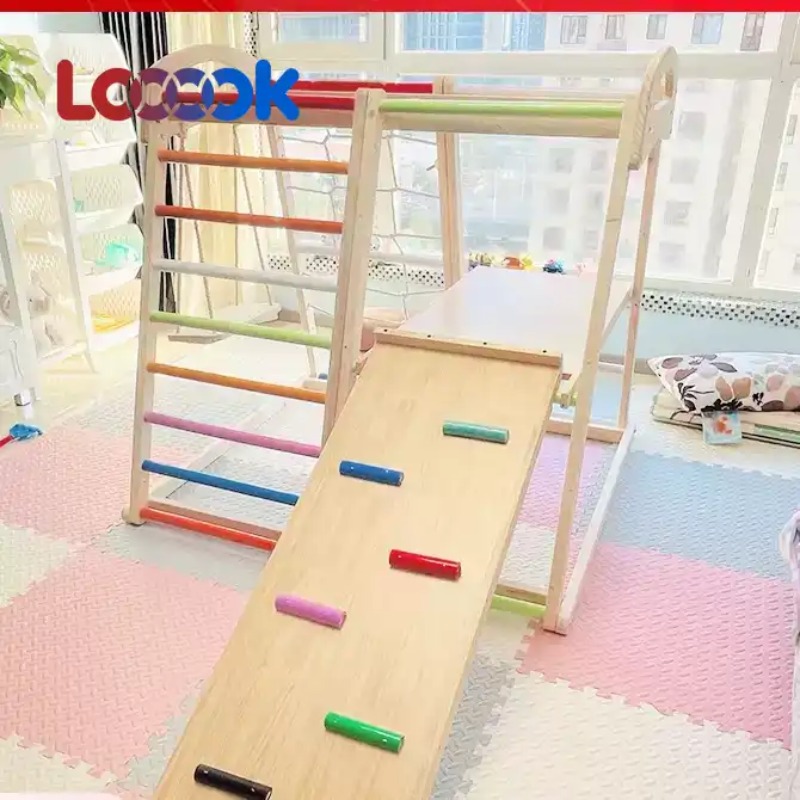 ชุดเครื่องเล่นไม้สำหรับเด็กเล็ - Home Gym For Toddlers บทวิจารณ์และราคา