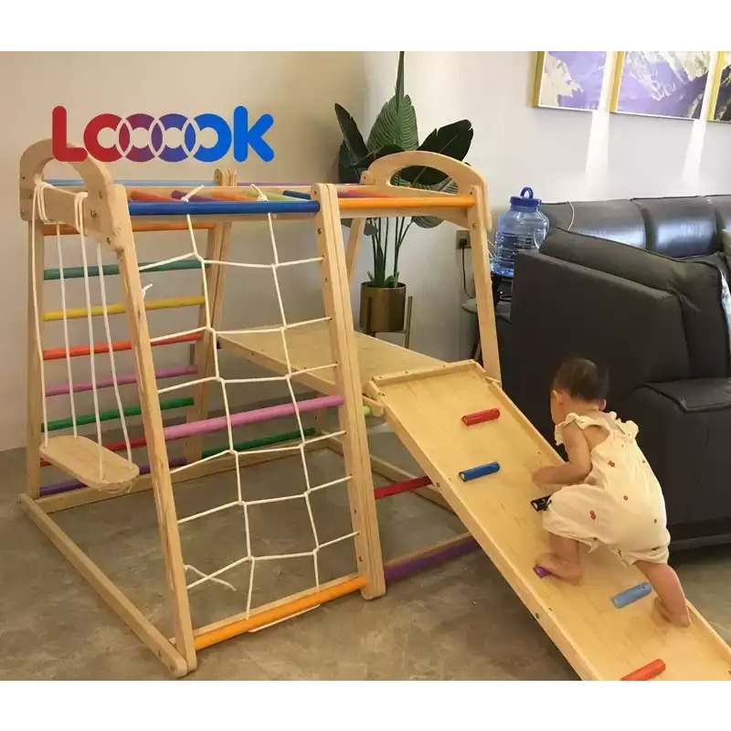 ชุดเครื่องเล่นไม้สำหรับเด็กเล็ - Home Gym For Toddlers บทวิจารณ์และราคา