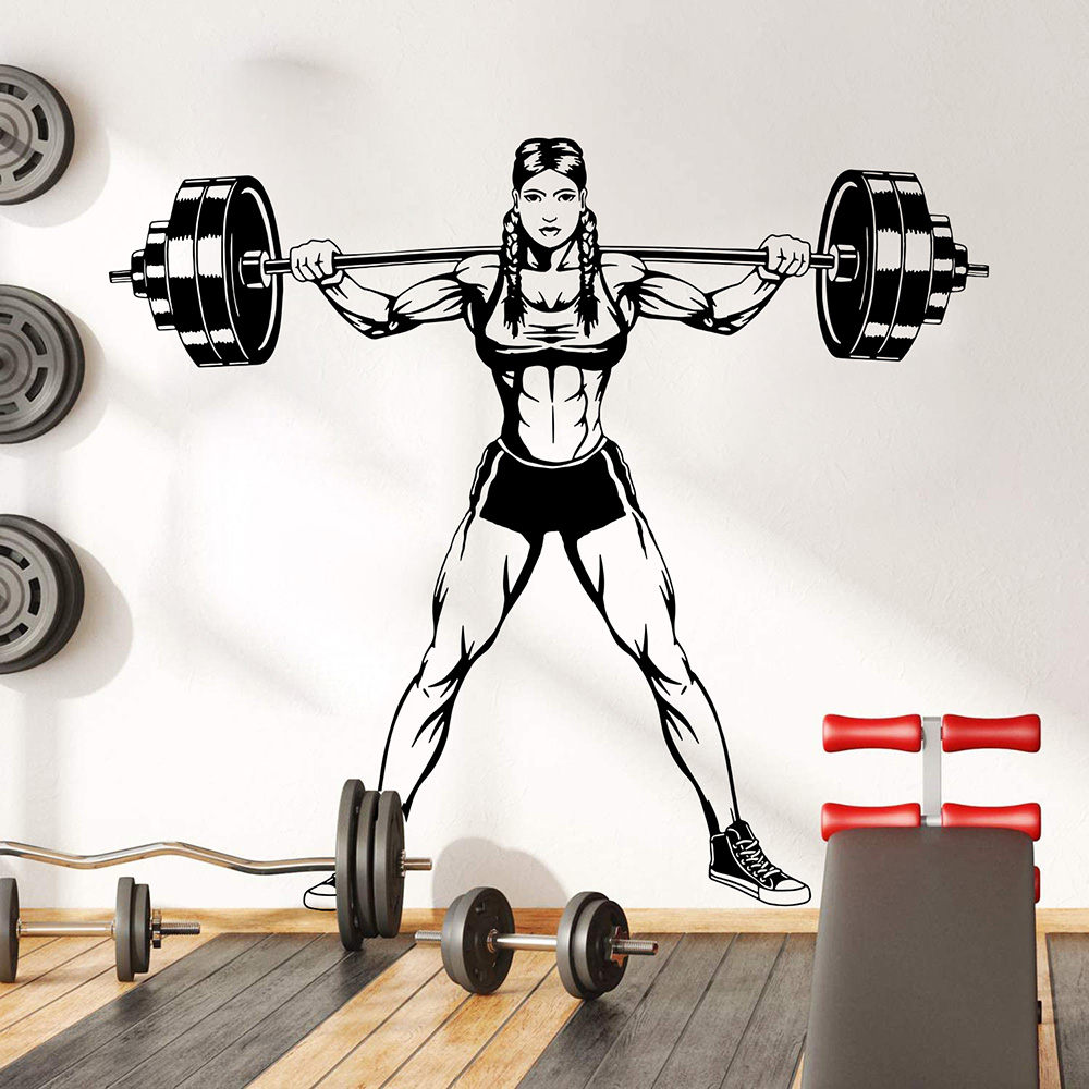 ขนาดใหญ่ผู้หญิง Dumbbells Wall - Home Gym Wallpaper บทวิจารณ์และราคา