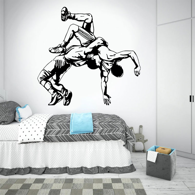 มวยปล้ําโยนสติ๊กเกอร์ติดผนังไว - Home Gym Wallpaper บทวิจารณ์และราคา