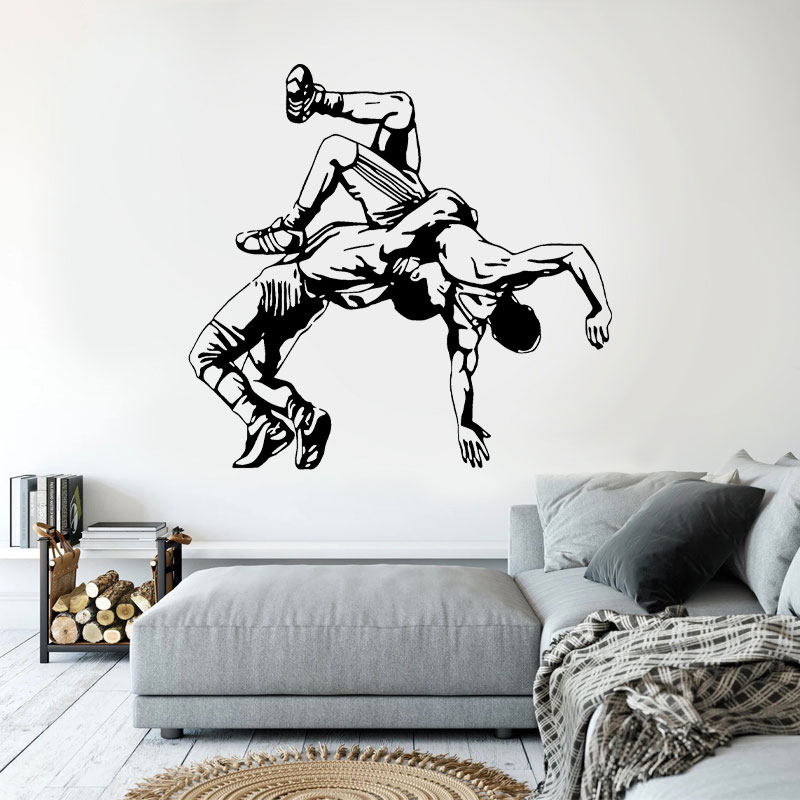 มวยปล้ําโยนสติ๊กเกอร์ติดผนังไว - Home Gym Wallpaper บทวิจารณ์และราคา