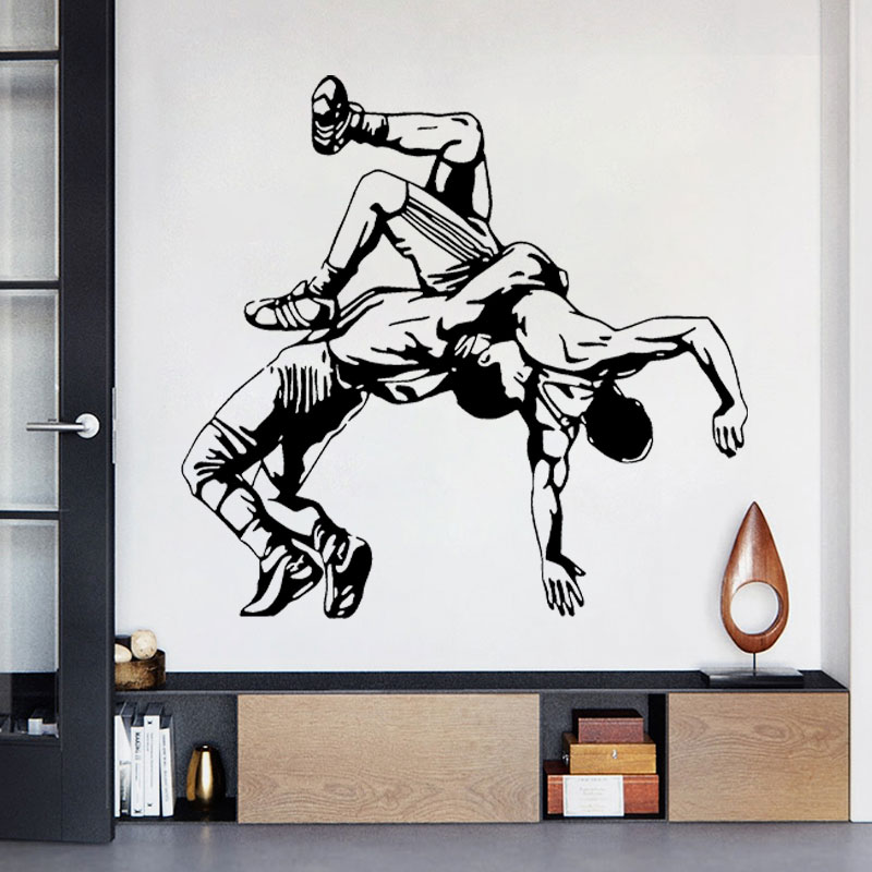 มวยปล้ําโยนสติ๊กเกอร์ติดผนังไว - Home Gym Wallpaper บทวิจารณ์และราคา