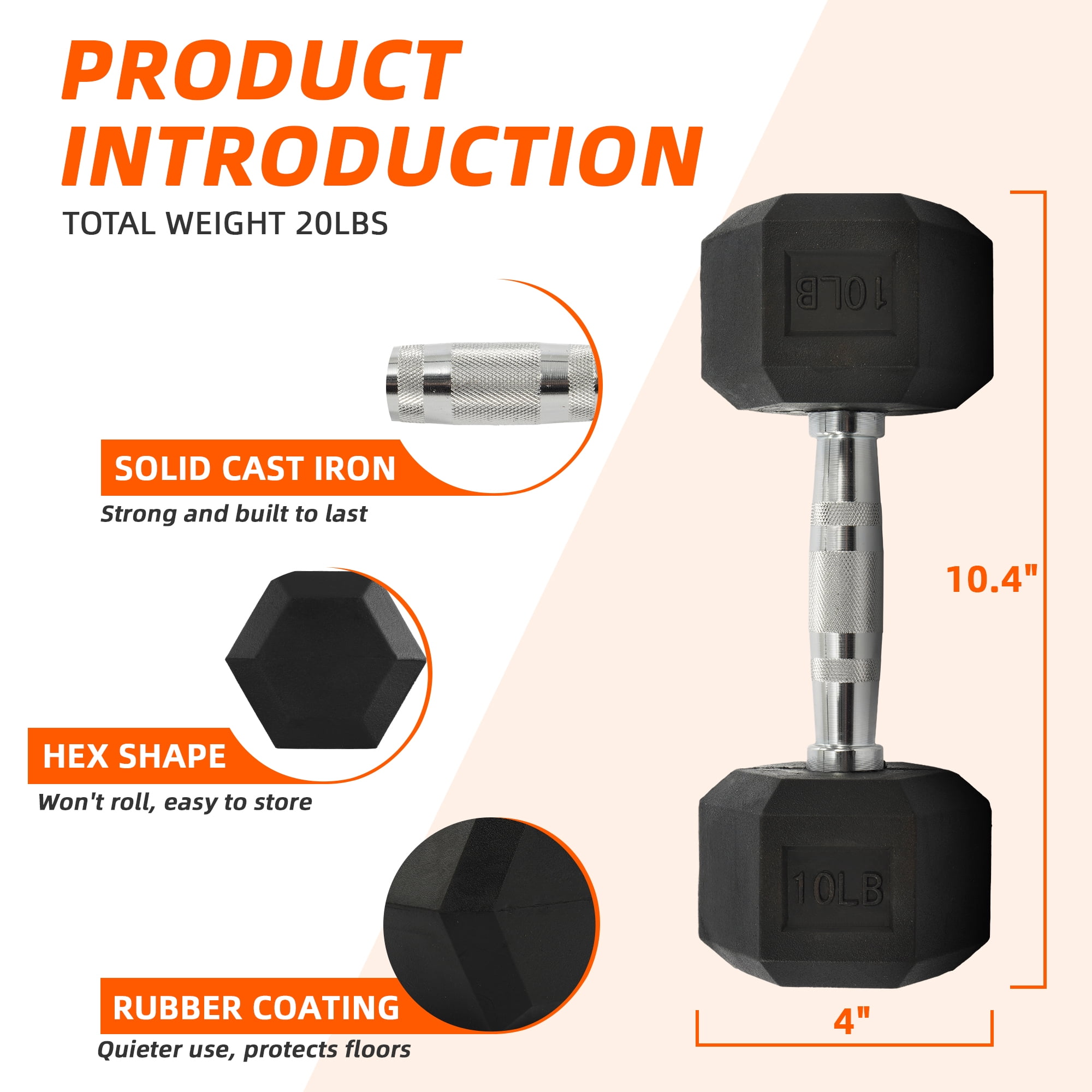 ดัมเบลหุ้มยางรูปหกเหลี่ยม 10 ถ - Home Gym Design บทวิจารณ์และราคา
