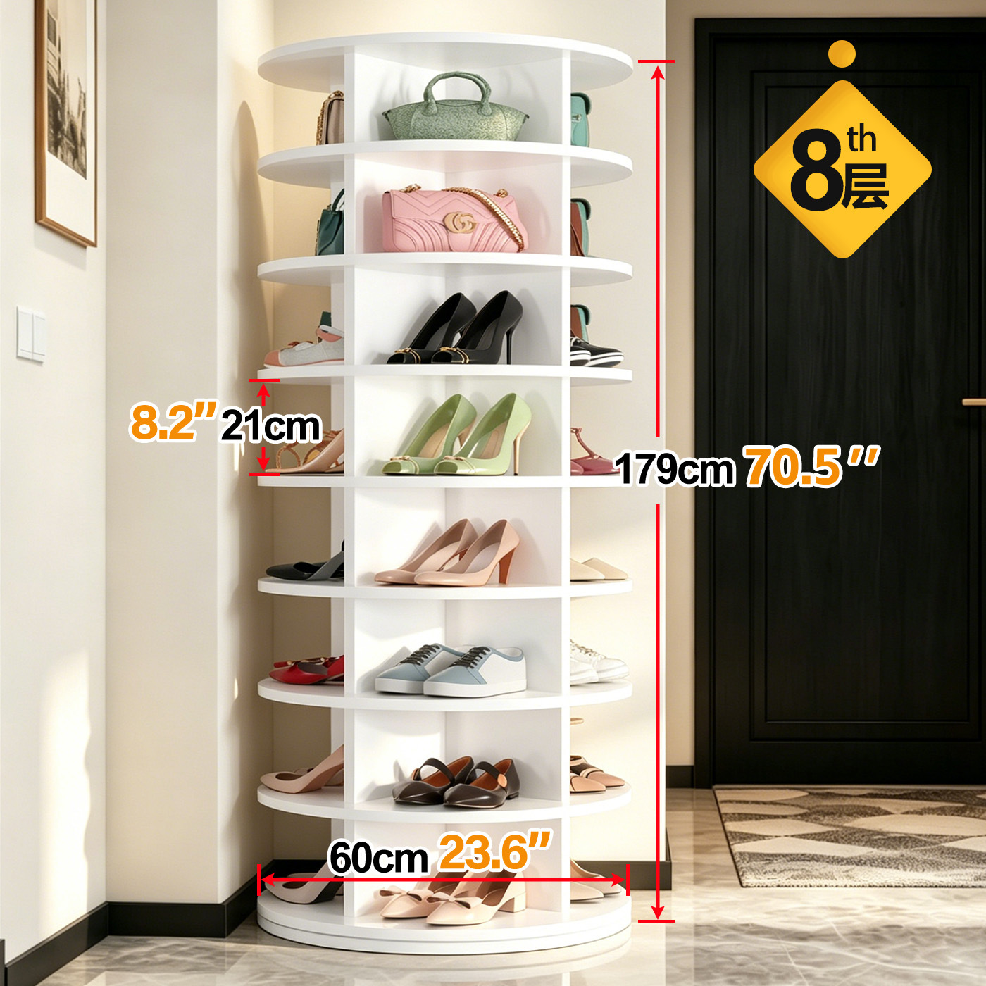 ชั้นวางรองเท้าแบบหมุนได้ 360 อ - Home Gym China บทวิจารณ์และราคา