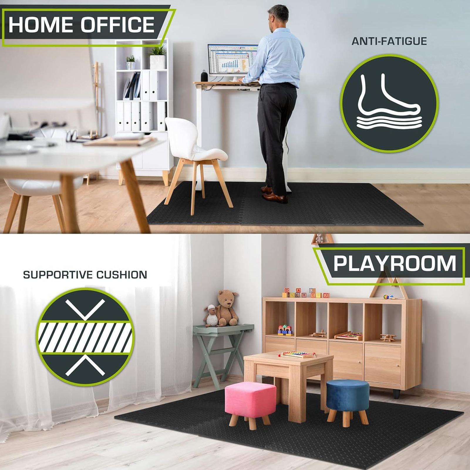 แผ่นรองพื้นแบบประกบกัน 12 ชิ้น - Home Gym For Toddlers บทวิจารณ์และราคา