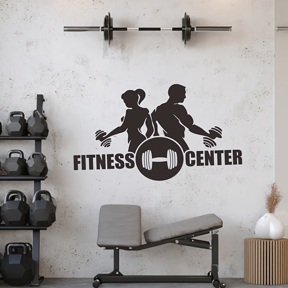 1PC ผู้ชายและผู้หญิงพร้อมดัมเบ - Home Gym Wallpaper บทวิจารณ์และราคา